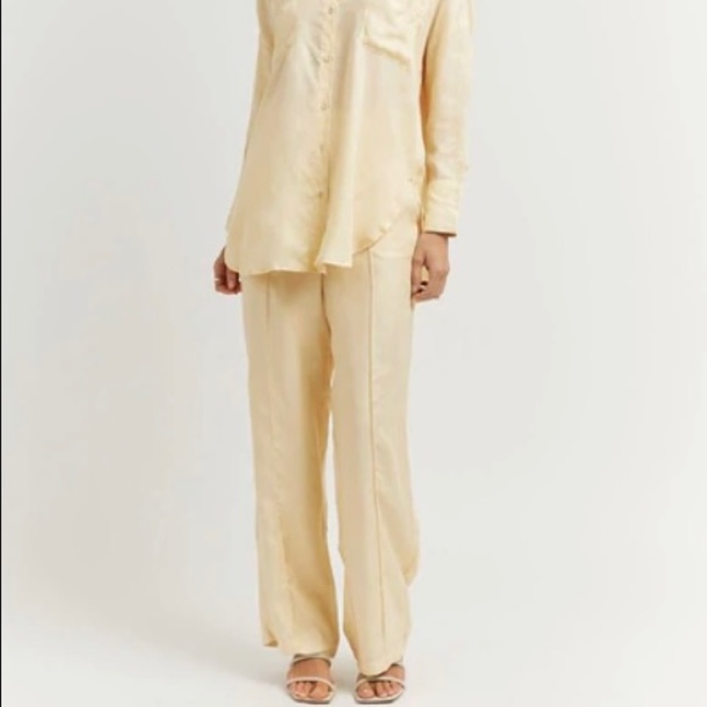 Diish cupro yellow lounge pants size 10-